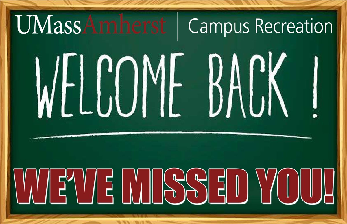 Campus Recreation wants to welcome everyone back to campus. We are looking forward to seeing you in the facilities, on the fields, on the courts, taking advantage of our programs! Here is to a great Spring 2022! Check out our schedules at umass.edu/campusrec/sche…