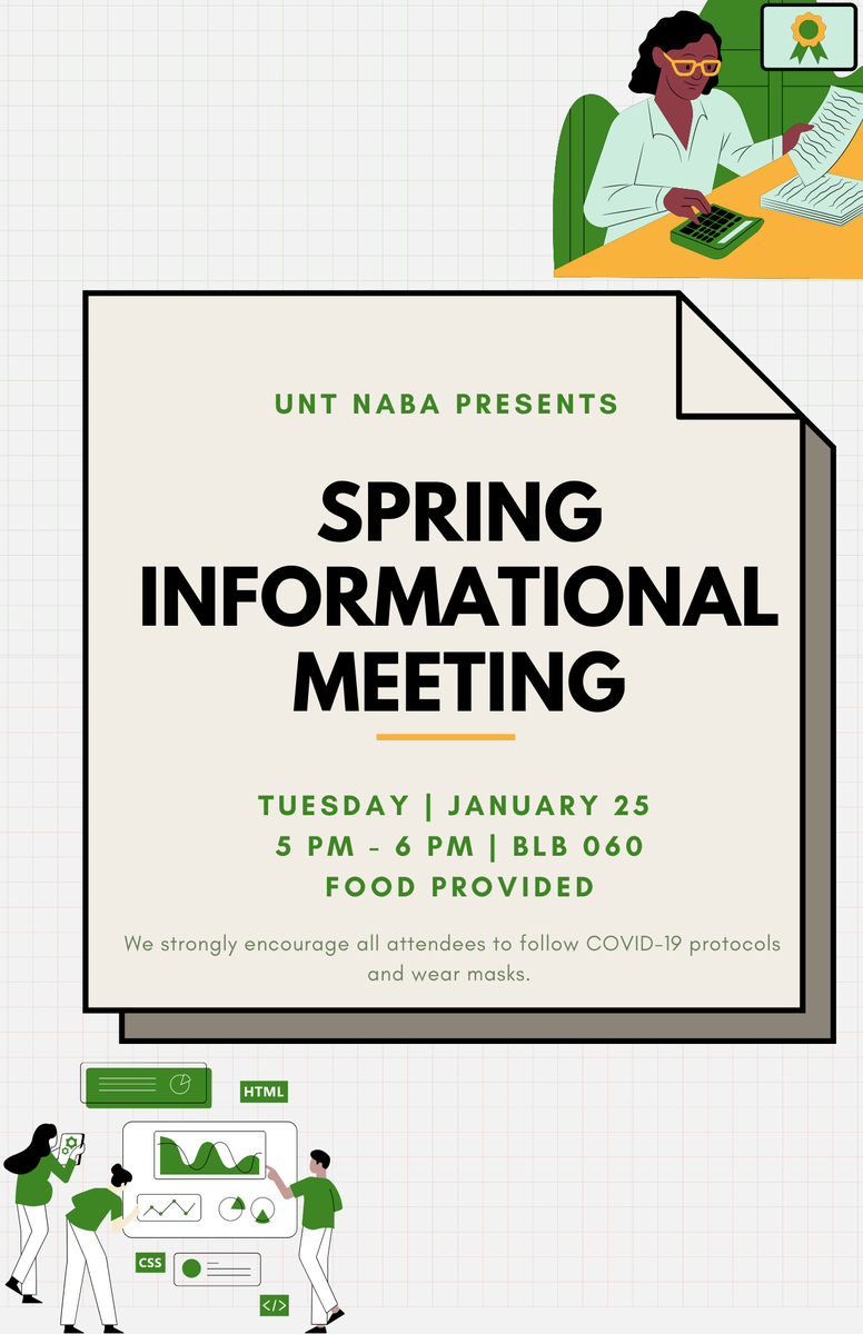 Welcome back, everyone! We hope everyone’s semester has been off to a strong start.

Don’t forget about our spring informational meeting tomorrow, January 25, @ 5 PM! Food will be served. We look forward to seeing you there!

If you have any questions, please comment below/DM us.