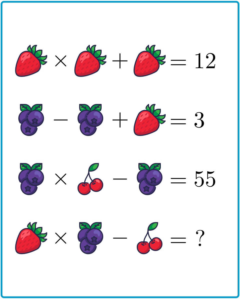 MatthewTutoring's tweet photo. Monday is always better with a little math to start your day. Use your order of operations to solve this mental math exercise. Good luck!
#math #mathmonday #learning #highschool #solving #orderofoperations #sat #act #satact #testprep https://t.co/RFi53hlBS4