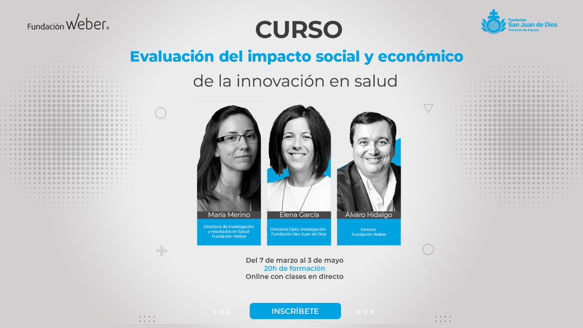 ¿Por qué hay que evaluar el #ImpactoSocial y económico de la #innovación en #salud? 📏➕

➡️Un paso hacia el contrato social
➡️Una mejora continua
➡️Eficiencia en el uso de los recursos
➡️Economía social más robusta

Si quieres formarte en este ámbito👉bit.ly/3qFZFpQ