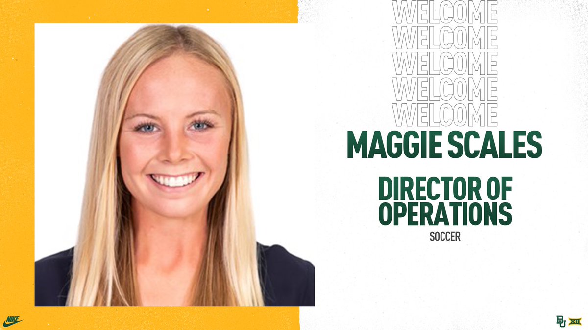 BaylorFutbol's tweet photo. Welcome to Waco, Maggie 🤩

@maggie_scales is joining our staff as Director of Operations!

#SicEm🐻 | #FaithFamilyFutbol ⚽️ https://t.co/kdy0aDR9dx