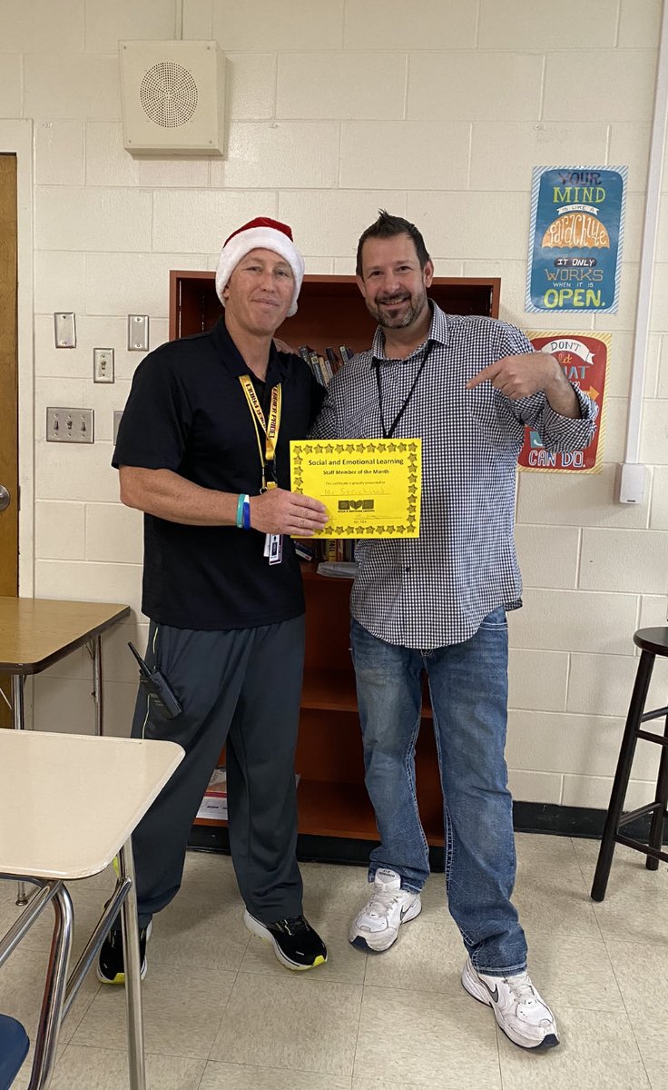 SELebrating SEL DeLand Middles teacher of the month Mr Strickland!!