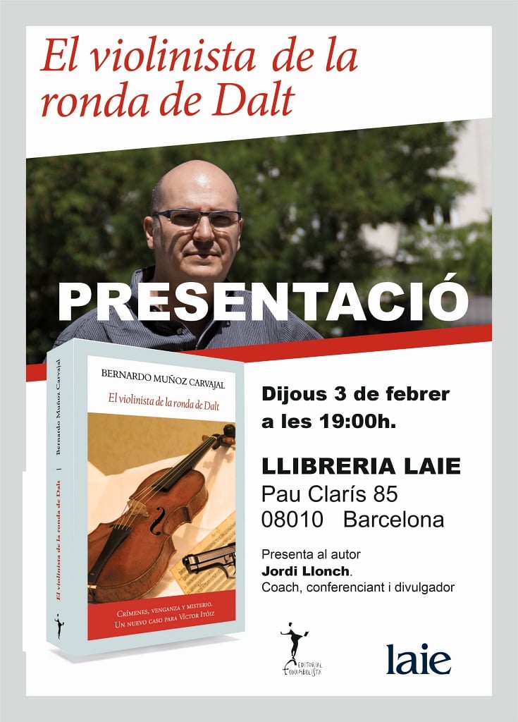 Nos vemos el jueves 3 de febrero en Laie Llibreria en la presentación de "El violinista de la ronda de Dalt" de Bernardo Muñoz Carvajal
Será una tarde interesante en buena compañía y en un maravilloso espacio.
laie.es/es/agenda/pres…