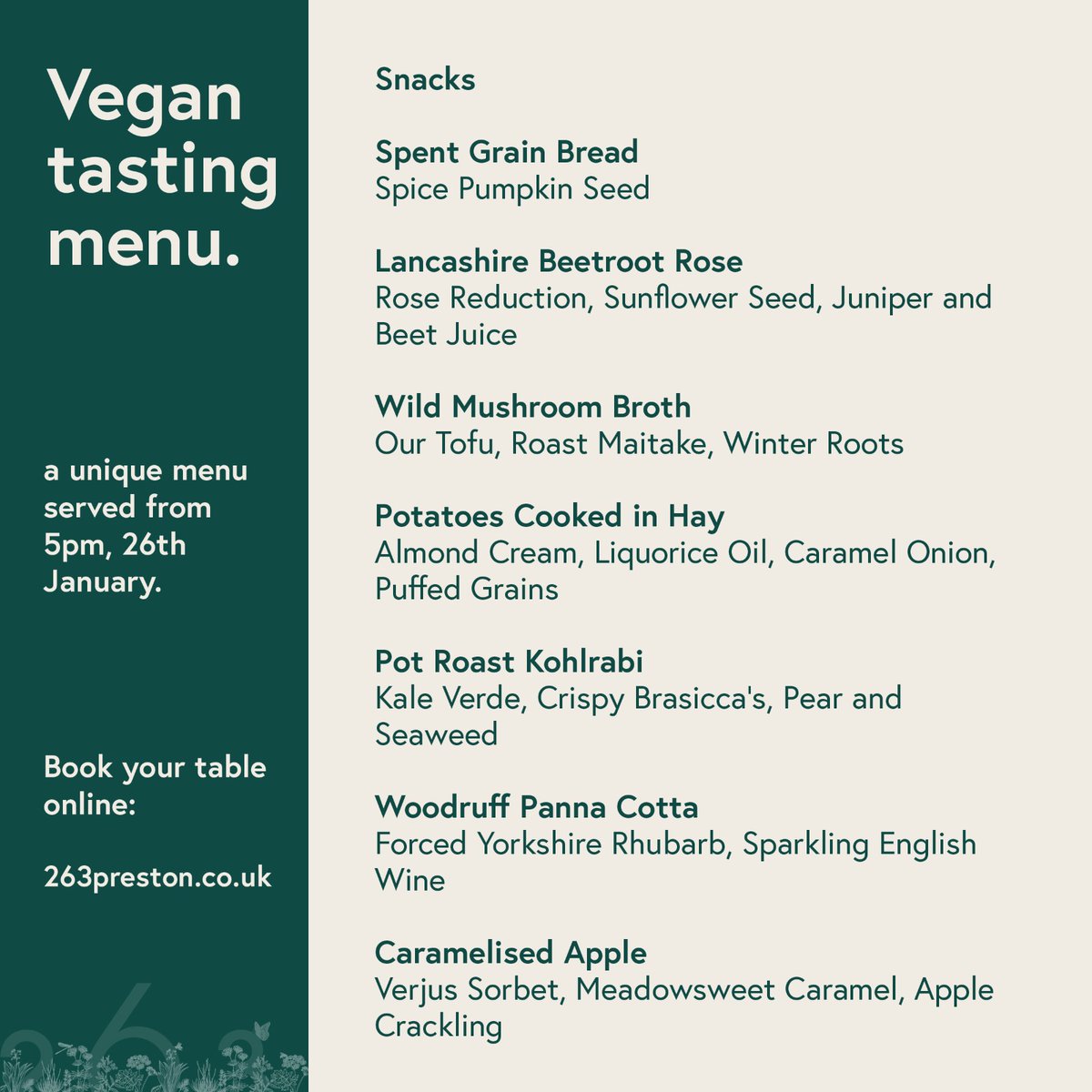 It's here! 😍 - Our Veganuary 2022 menu!