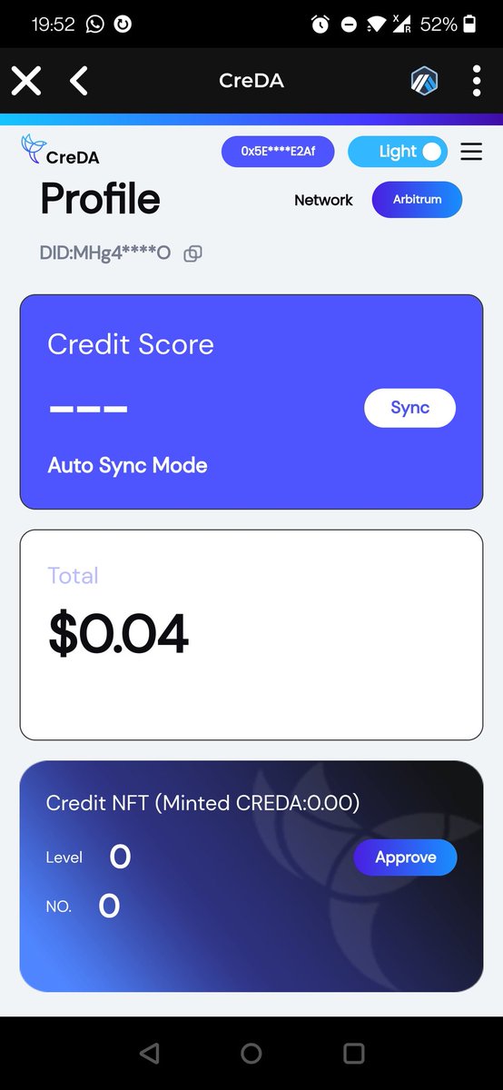 ELA_Matt42's tweet photo. I don't have any credit score yet...
Guess I'll have to start using @CreDAfinance
#cryptocreditscore๐ณ https://t.co/NDph2XQOOS
