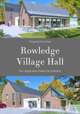 RowledgeVH's tweet image. New Village Hall Project
We spent the weekend popping this leaflet through letterboxes in Rowledge. If you haven't seen it, please go to our website:
rowledgevillagehall.com/new-hall-proje…
Please let us have your comments - for or against - by email or post to the addresses on the back page.