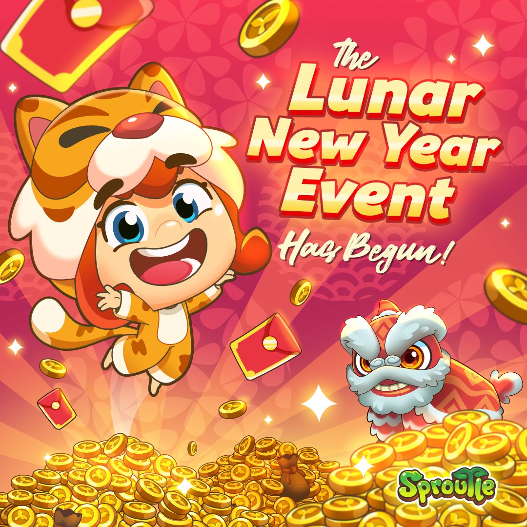 sproutle's tweet photo. The Sproutle Lunar New Year event is here! Login everyday and claim your free stickers, title, and trophy cards. Get your Year of the Tiger swag while its available!

#Sproutle #LunarNewYear #Events #PuzzleGame #Prizes #IndieGame https://t.co/oTjqvVxQb4