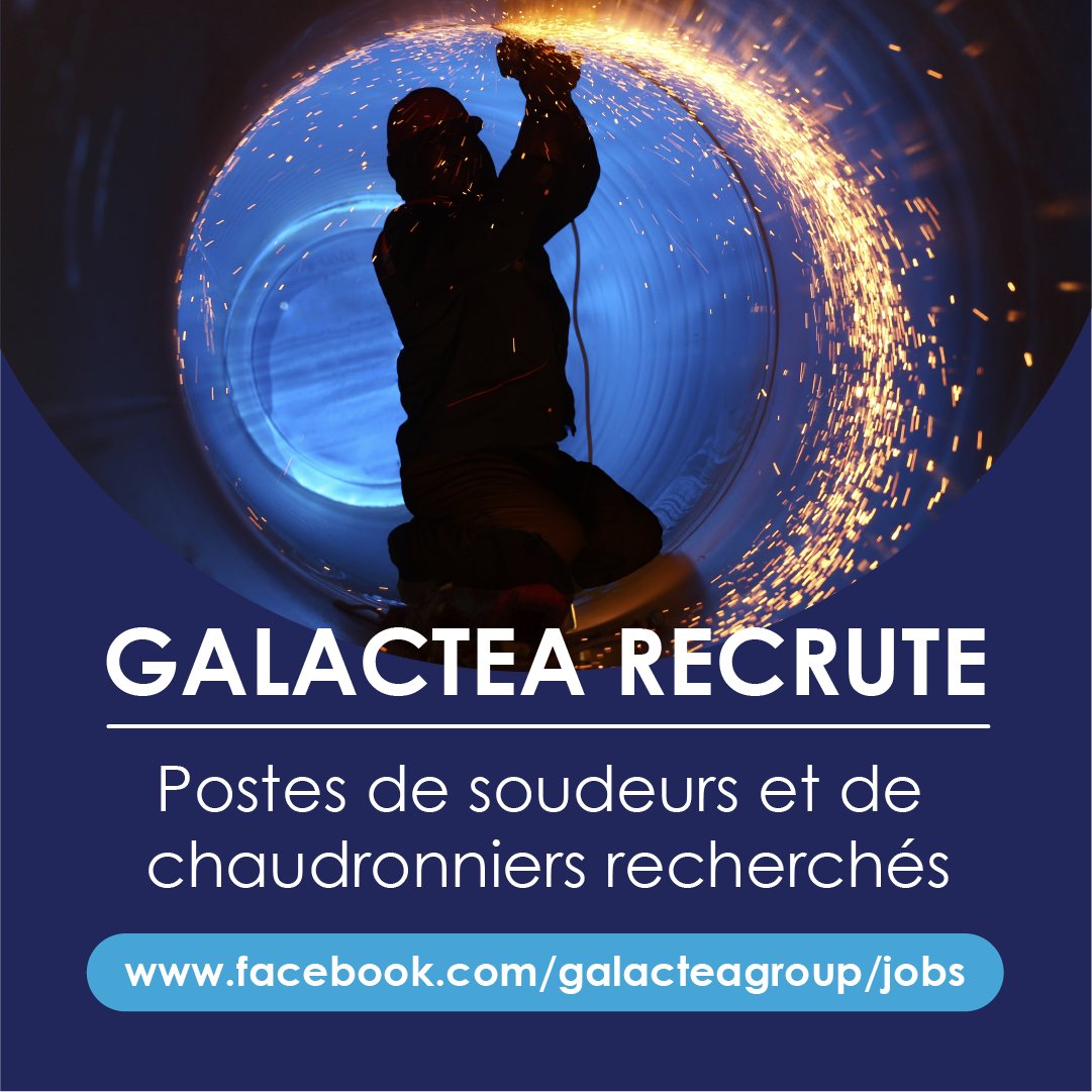 GalacteaG's tweet photo. Galactea recrute plusieurs Soudeurs et Chaudronniers, afin de produire des cuves de réfrigération en INOX. 
Débutants acceptés, apprentis accueillis, expérimentés honorés !
➡️ Offre ici : https://t.co/rTzNyrvMYX https://t.co/Z6qkDqKhGo