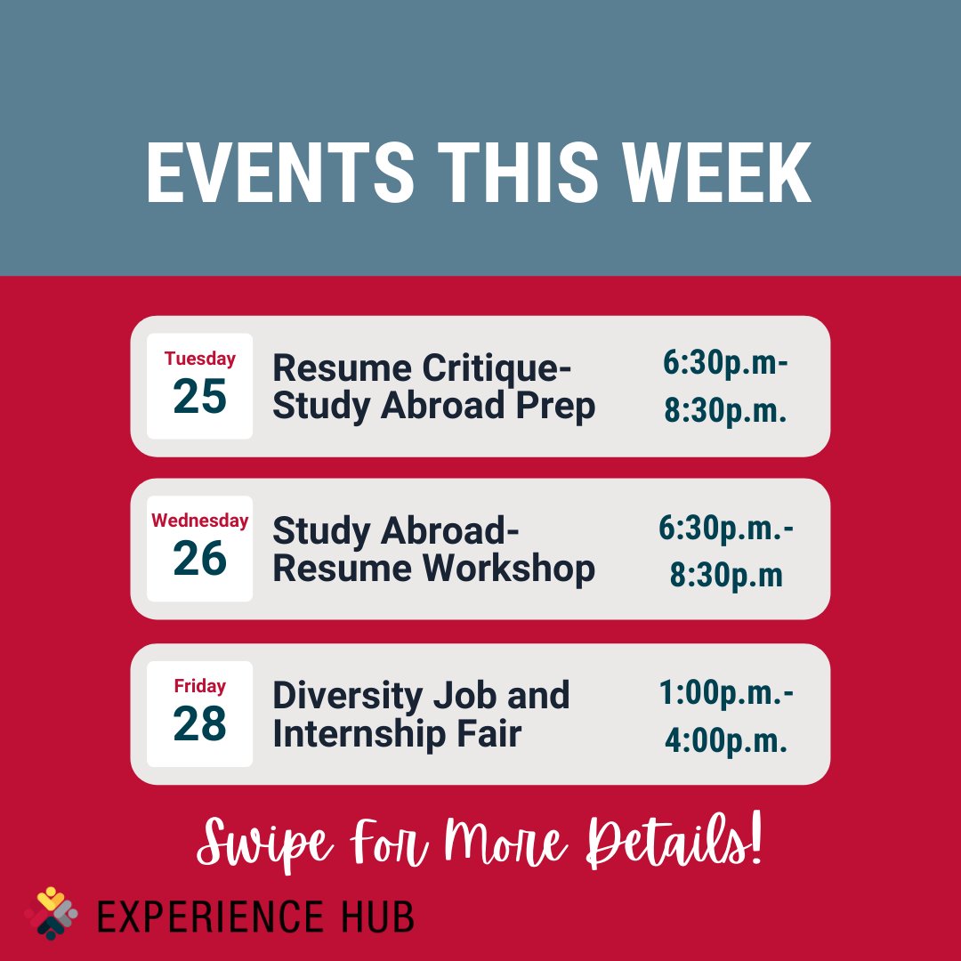 csbsjuXPD's tweet image. Here are three events you don&apos;t want to miss this week! Swipe for more details!