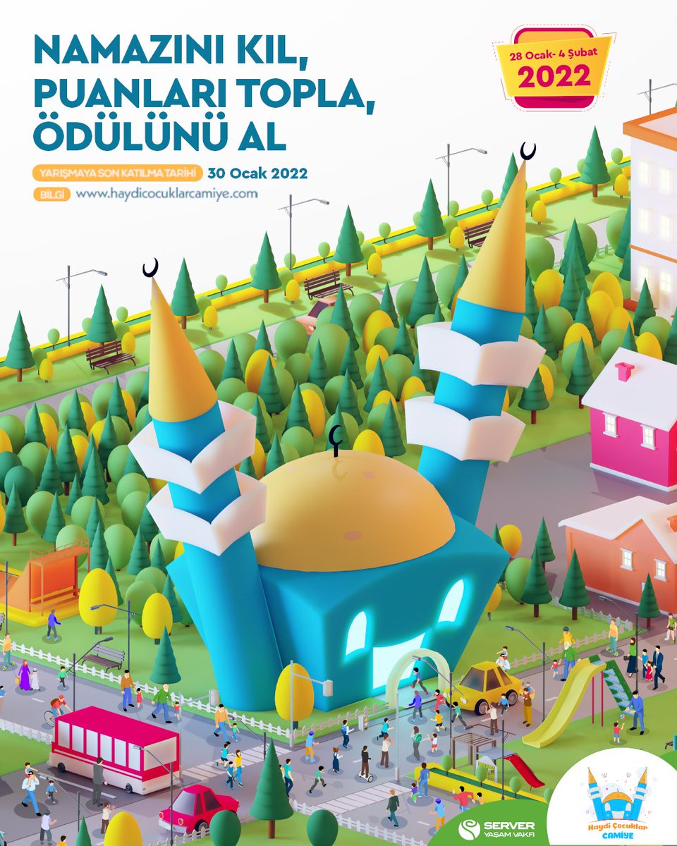 #HaydiÇocuklarCamiye 🕌🏃🏻

Namazını kıl, Puanları topla, Ödülünü al.

Binlerce ödülün dağıtıldığı, namaz ve cami bilincinin yavrularımıza kazandırıldığı bu yarışmada yer almak için sen de kayıt ol! 🎁

Detaylar ve kayıt için: haydicocuklarcamiye.com ✨