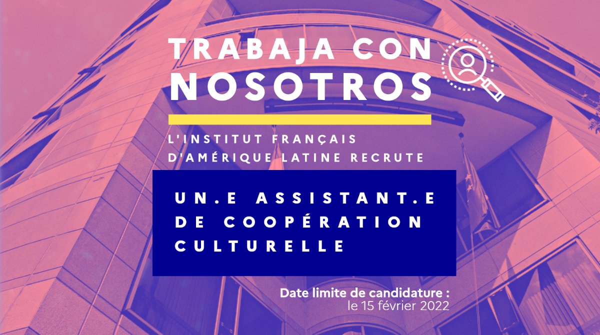 FranciaenMexico's tweet photo. 💼Nous recrutons |

L'@ifal_mx recherche son ou sa futur·e assistant·e de coopération culturelle à partir du 1er mars 2022.

⏰Candidature à envoyer avant le 15 février. 

ℹ️Plus d'informations👉https://t.co/dxuynIc42E https://t.co/YAYjCunsZj
