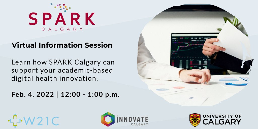 UCalgaryArts's tweet photo. Are you a researcher or innovator in digital health? Are you driven to realize the impact of your work?
Learn how #SPARKCalgary can support your #DigitalHealth innovation at this virtual information session on February 4! Register: https://t.co/7UU1qOGPVk https://t.co/MgwVGX56w3