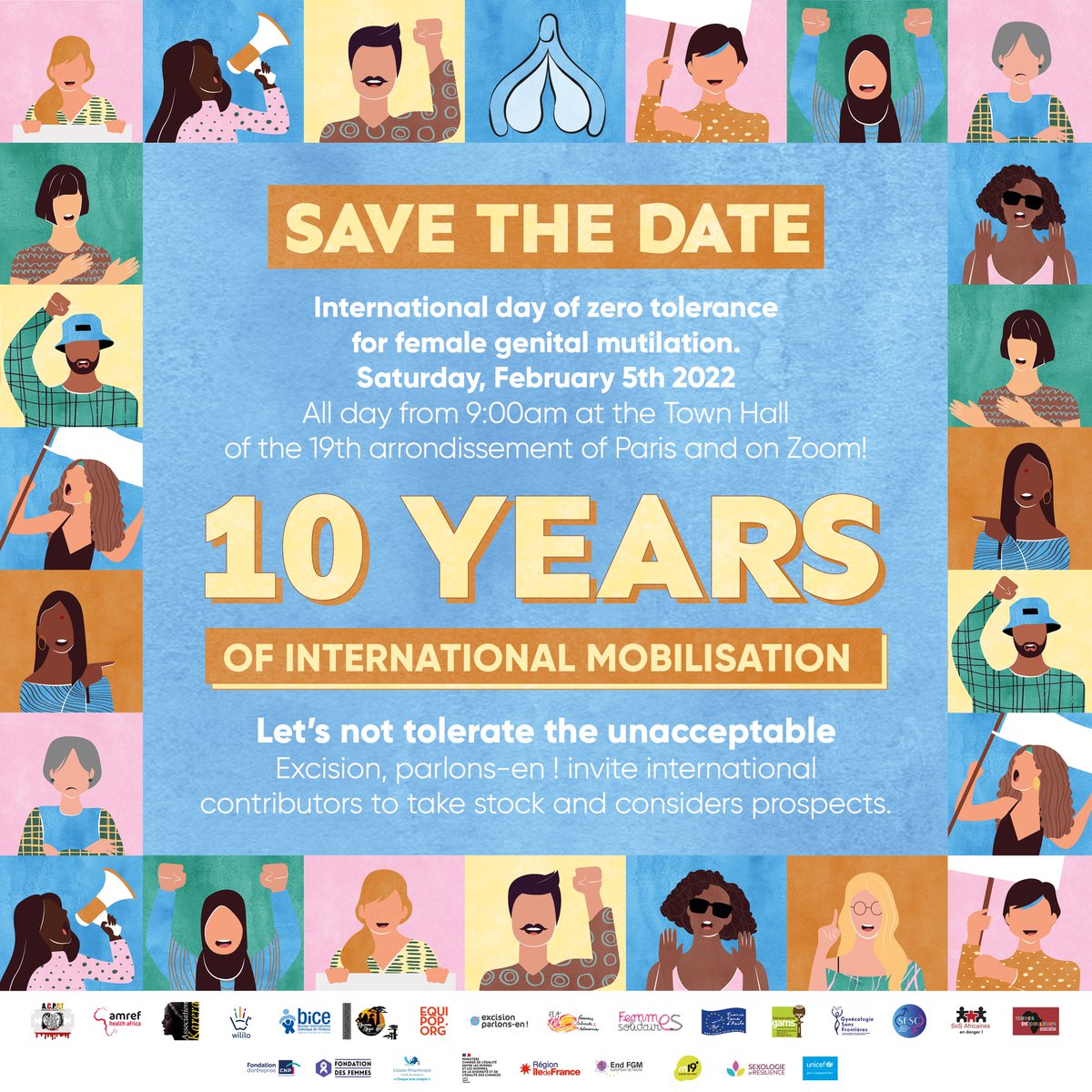 excisionparlons's tweet image. SAVE THE DATE 📅
À l'occasion de la Journée internationale de tolérance zéro à l’égard des mutilations sexuelles féminines, le réseau d’@excisionparlons vous donne rendez-vous avec les acteurs le samedi 5 février 2022.
Infos pratiques et programme à venir. Restez connecté.e.s.