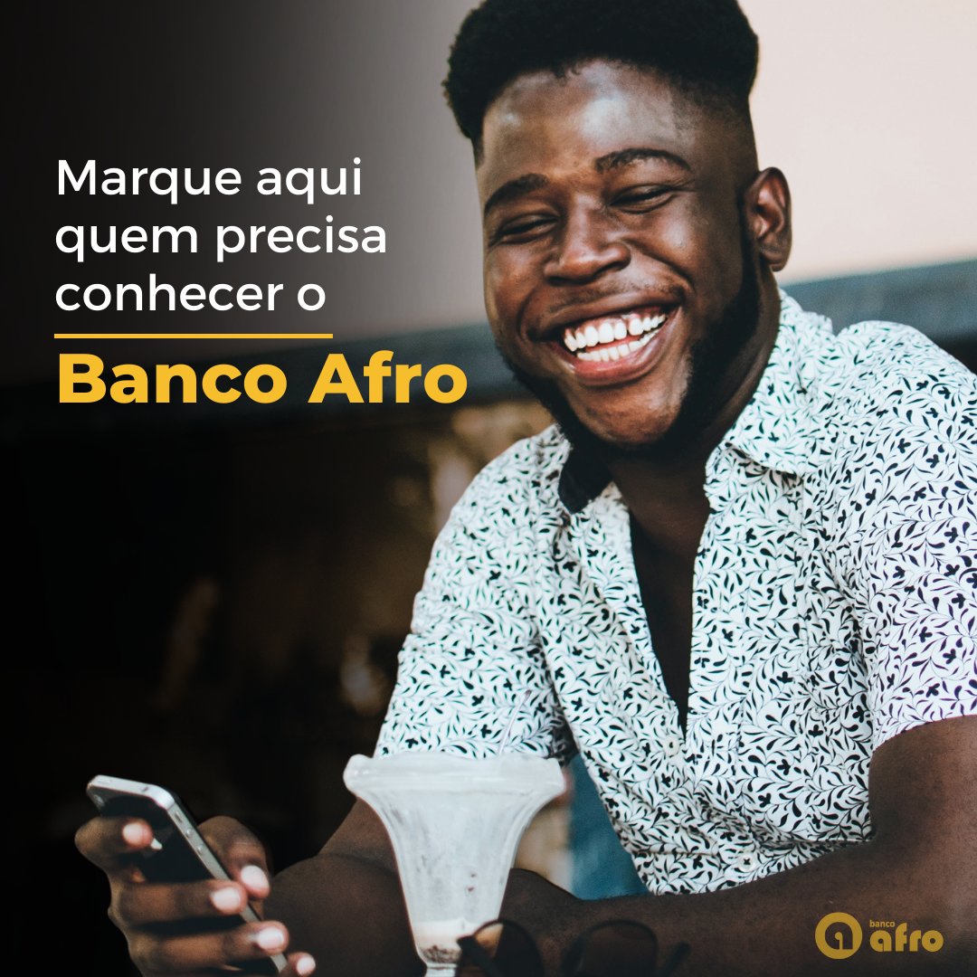 AfroBanco's tweet photo. Um Banco feito de pessoas para pessoas.

Feito para quem nunca teve conta e também para quem quer usar melhor o seu dinheiro.

Vem ser afro você também!

Para conhecer melhor sobre o Banco Afro e o que fazemos para fomentar o ecossistema de impacto social, acesse o link na BIO. https://t.co/r0HyVtfIBK
