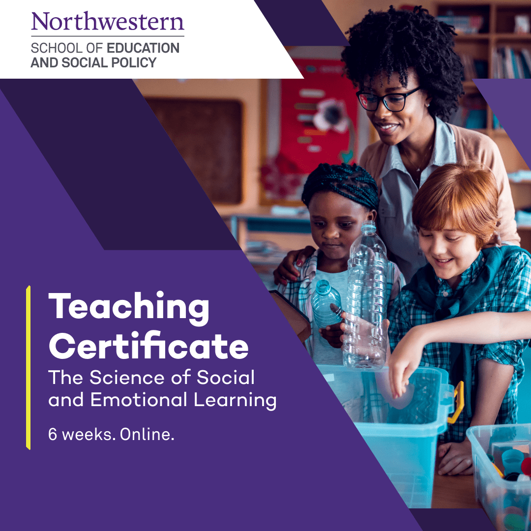 Northwestern is offering a 6 week course covering the Science of Social, Emotional, Learning.

Social and Emotional Learning (SEL) provides a foundation for positive, long-term effects in children, adults, and communities. 

Learn More about the class: getsmarter.com/products/north…