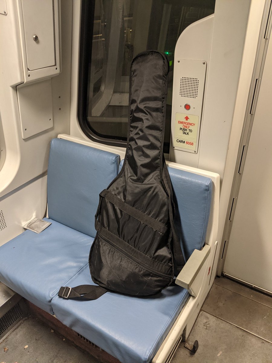 Trying to locate the person who left this guitar on the <a href="/Metrorailinfo/">Metrorail Info</a> Red Line on Sunday night. Possibly someone who got off at one of the stations off of 355. Please message me w any description of the guitar or what else is in the bag, and I'll meet you with it.