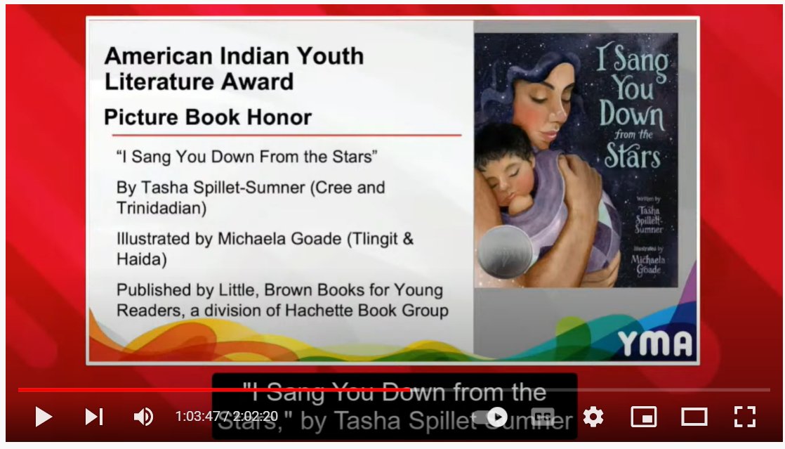90secondnewbery's tweet photo. Congratulations @TashaSpillett & @MichaelaGoade on American Indian Youth Literature Award Picture Book Honor for I Sang You Down from the Stars! @littlebrown #alayma #LibLearnX #ReadNative https://t.co/JRa15YqSu2