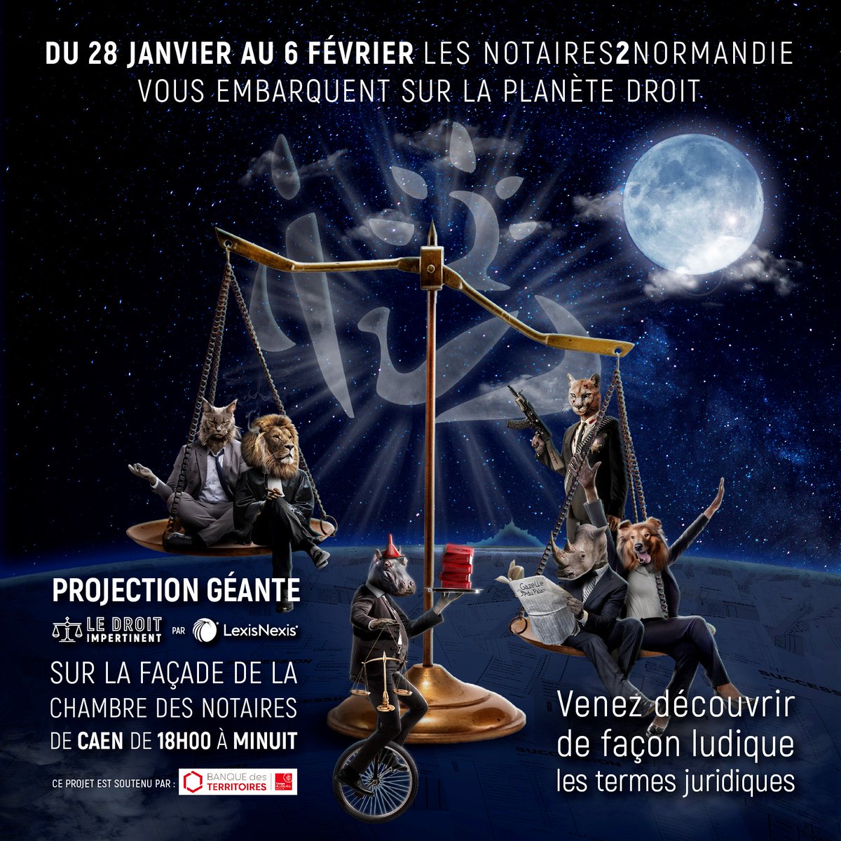 [Calendrier lunaire] 🌒
La prochaine Pleine Lune en Balance aura lieu vendredi 28 janvier. 
Ce phénomène naturel est à observer à partir de 18h au-dessus de la Chambre des #notaires de #Caen On vous attend nombreux ! <a href="/damiengerard3/">Damien Gérard</a> <a href="/CaenOfficiel/">Ville de Caen</a> 
#notaires2normandie