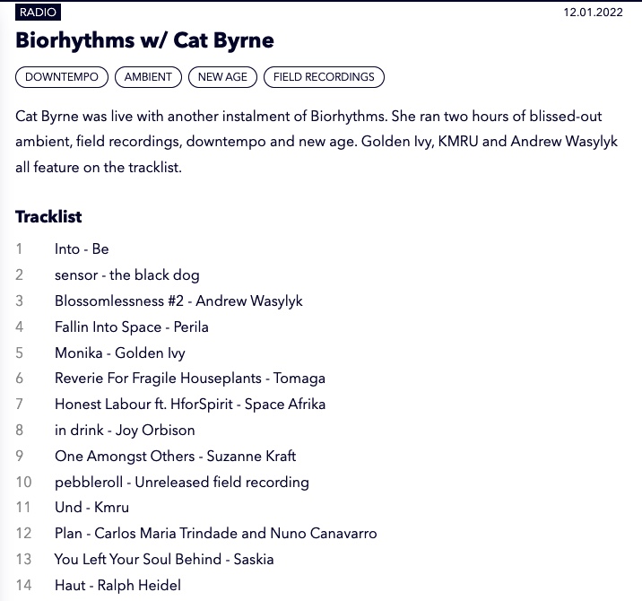 First Biorhythms show of 2022 on <a href="/Balamii/">Balamii</a> is up on mixcloud, listen back ! mixcloud.com/balamii/biorhy…