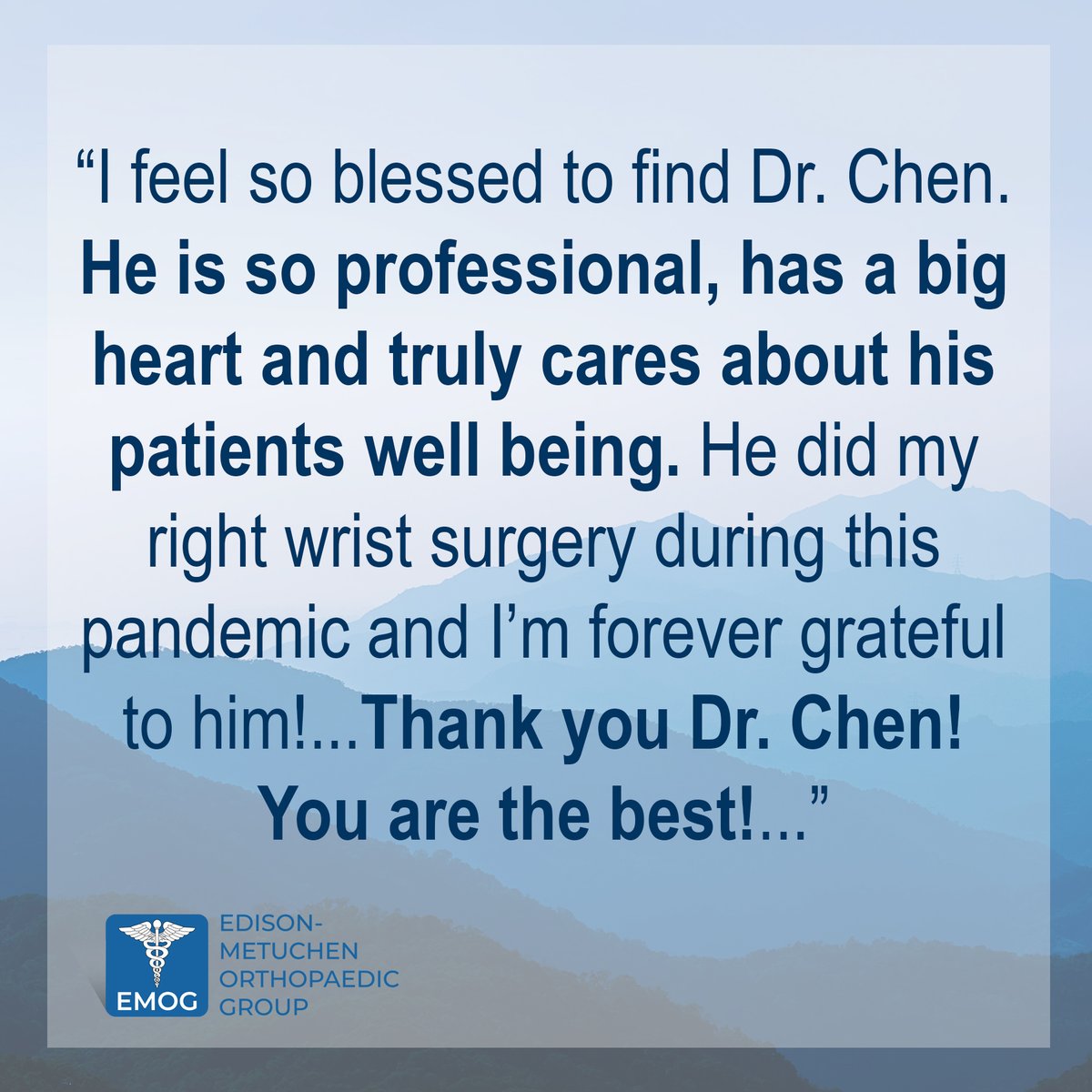 EMOG_NJ's tweet photo. A @CastleConnolly #TopDoctor since 2018, Franklin Chen, M.D. joined EMOG in 1998. He is a Fellow in @AAOS1 and a member of the @HandSociety. To schedule an appointment with Dr. Chen, please call 732-494-6226. #Orthopedics #OrthopedicSurgery #OrthopedicSurgeon #HandSurgeon https://t.co/FXNrh4Srq6