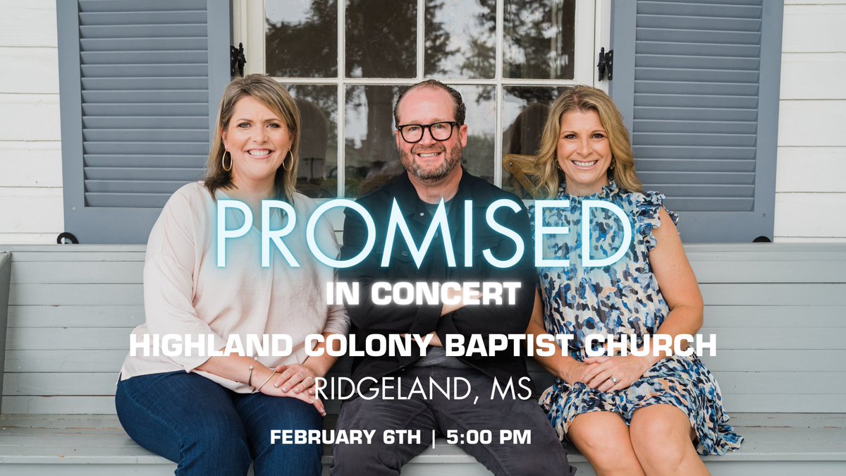 HighlandColonyB's tweet photo. Make plans to join us on Sunday, February 6th at 5:00 p.m. for a night of worship with "Promised"! https://t.co/9SqMFYbnWd