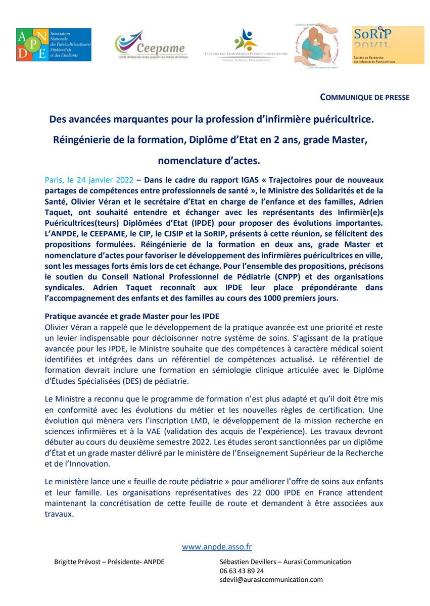 CollegeIPDE's tweet photo. Des annonces fortes d'@olivierveran
 pour les #IPDE, qui doivent désormais se concrétiser https://t.co/H9TsYrkRnX