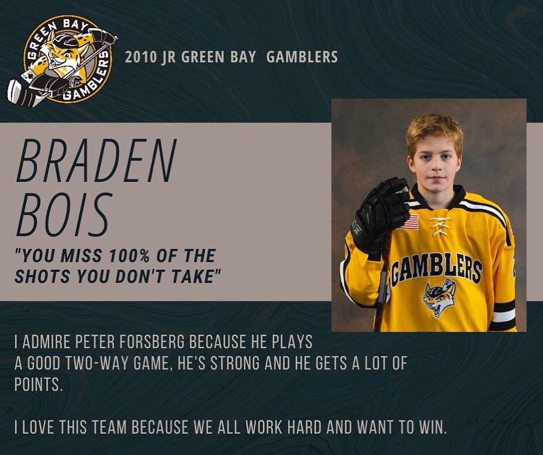 2010JrGamblers's tweet photo. Meet the 2010 Jr Green Bay Gamblers - Braden Bois  #team #WeAreAllIn https://t.co/ZY9bYvew8g
