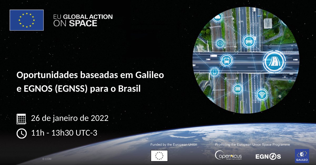 Inscreva-se agora para o próximo Webinar da #GlobalAction: Oportunidades baseadas em Galileo e EGNOS (EGNSS) para o Brasil🇧🇷!

📆26.01
➡️eu-global-space.eu/events-outreac…
