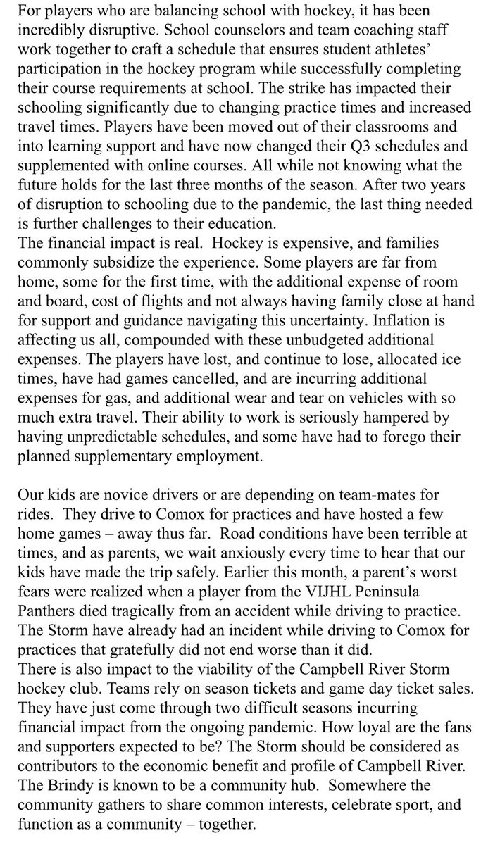 CR_STORM's tweet photo. An incredibly well written letter from our parent group to the members of  @StrathconaRD and USW 1937-1 regarding the current closure of our arena. 

This has affected everyone in #CampbellRiver for far too long! 

#OpenTheBrindy https://t.co/bp0wPnQTjc