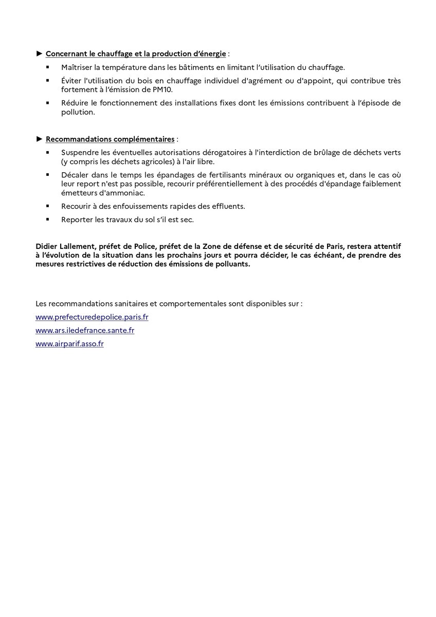 Un épisode de #pollution aux particules fines (PM10) est annoncé pour demain, mardi 25 janvier 2022, en Île-de-France
➡️ Le préfet de Police met en place un dispositif d’information et de recommandation.

🔵 Consultez notre communiqué de presse ⤵️