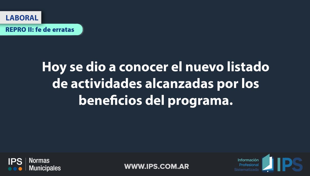 IPS_AR's tweet photo. #Laboral
REPRO II: fe de erratas 👉 https://t.co/qhdzTd6K3U!
#REPRO2 #salarios #Enero2022 https://t.co/v4tcOy7s7o