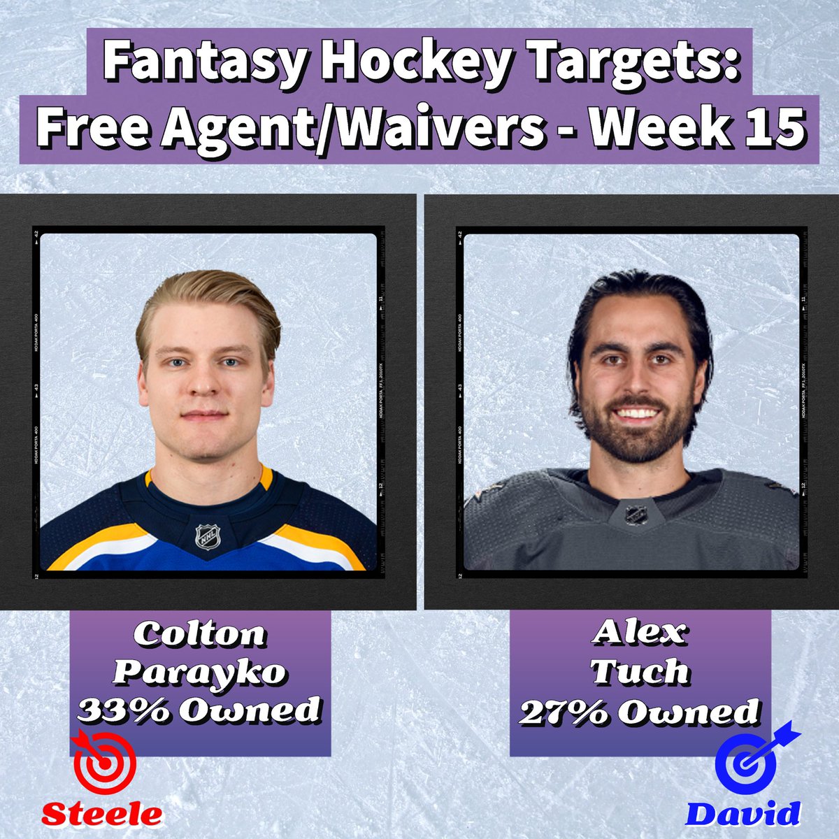 QuickNhl's tweet photo. Check out our Top Waiver Targets in Fantasy Hockey for Week 15! 🎯

⬇️ YouTube ⬇️👀

https://t.co/tas2AKsZZx

#NHL #HockeyTwitter #Hockey365 #FantasyHockey #HockeyIsForEveryone #HDA #ALLCAPS #stlblues #VegasBorn #GoHabsGo #LetsGoBuffalo #CBJ #GoKingsGo #Fantasy #Habs #Kings https://t.co/Z1XeBDGxLO