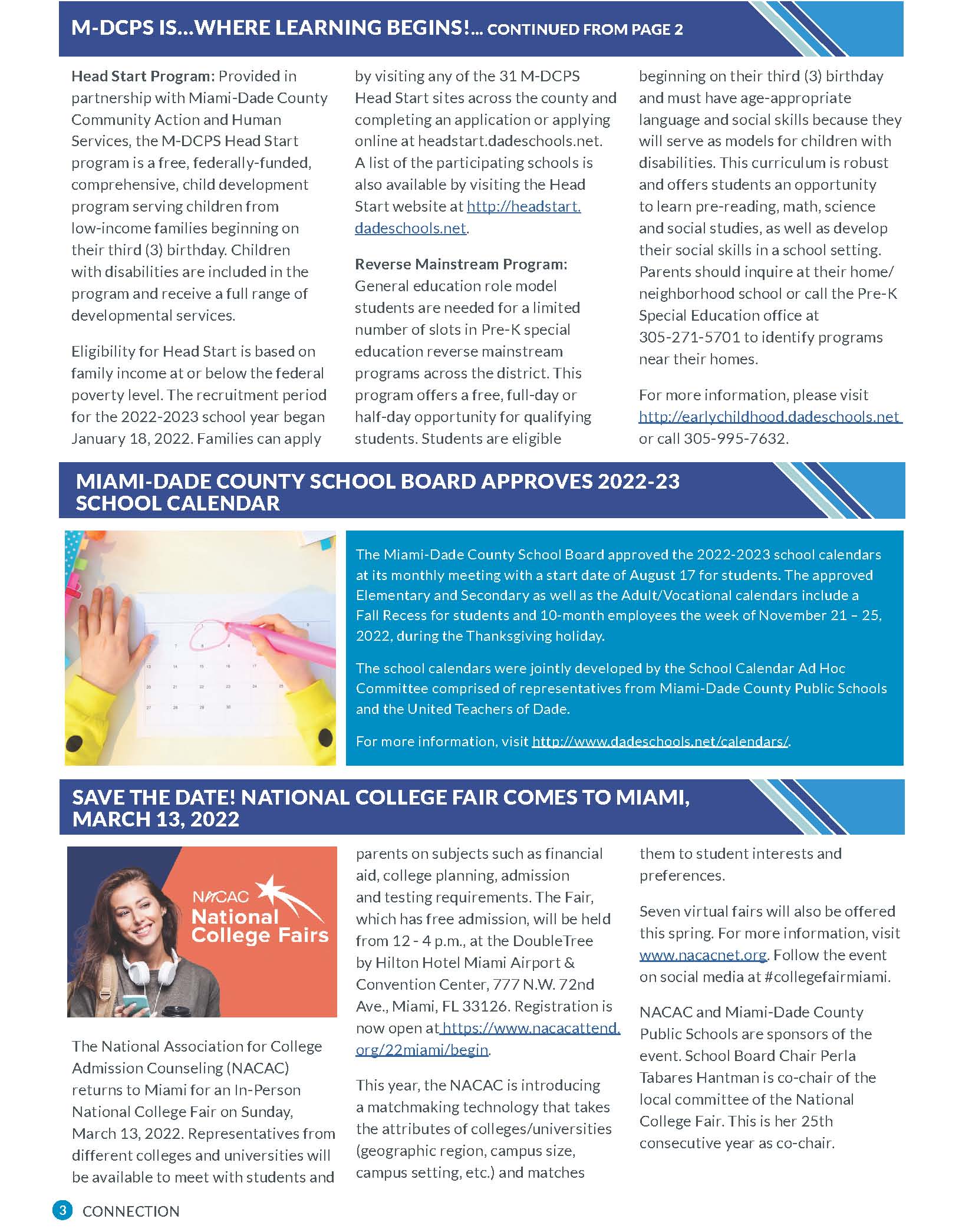 Dcps 2023 Calendar Miami-Dade Schools On Twitter: "What's Inside The Latest Edition Of  Connection? Valuable Information About Our Saturday Academy, The @Nacac  College Fair, The 2022-2023 School Calendars, And Much More. Read All About  It