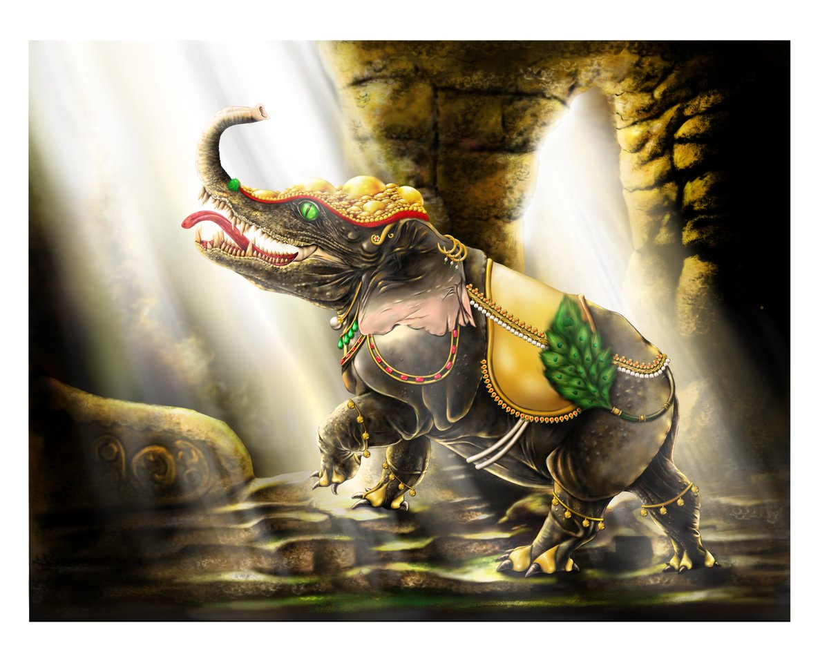 mythoverseart's tweet photo. Listed this beauty for auction on @exchgART 
A mythical animal that has combined traits of more than one animal. How about a crocodile - elephant blend? 

#nftsol #NFTCommunity #Nftarts https://t.co/fkK0opHBAn