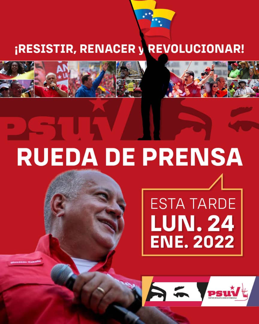 Compañeros ,por favor indiquen la hora, seguramente debe estar programada para una hora precisa...<a href="/dcabellor/">Diosdado Cabello R</a> <a href="/PartidoPSUV/">PSUV</a> <a href="/taniapsuv/">Tania Valentina Díaz</a> <a href="/dasilvastalin/">Stalin Agustín Da Silva Betancourt</a> <a href="/cleandi64/">Clemente Díaz.</a> <a href="/TareckPSUV/">Tareck El Aissami</a> <a href="/jorgerpsuv/">Jorge Rodríguez</a> <a href="/NicolasMaduro/">Nicolás Maduro</a>