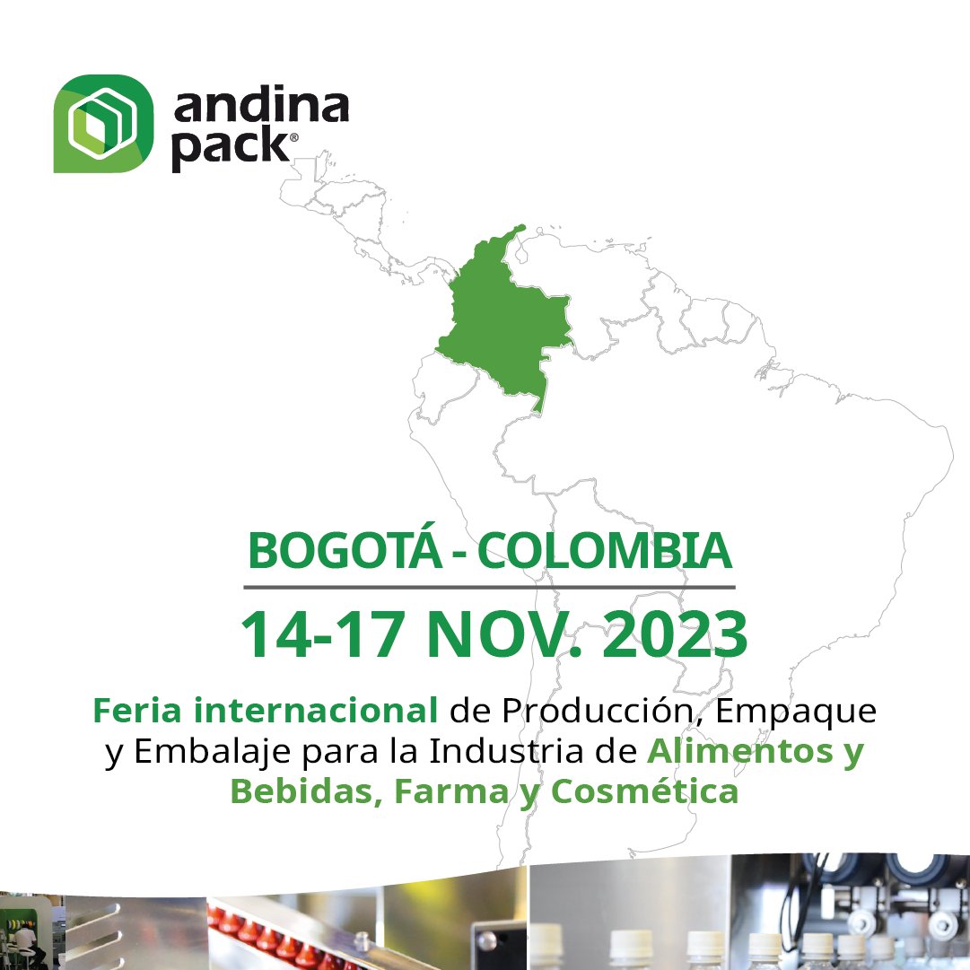 CorferiasBogota's tweet photo. Le presentamos la nueva fecha de la feria #AndinaPack que se llevará a cabo del 14 al 17 del 2023.
Para más información ingrese a https://t.co/Ka60KKbVXZ o envíenos un mensaje directo 📲
#stand #feria #feriaempresarial https://t.co/EXb7SMSDal