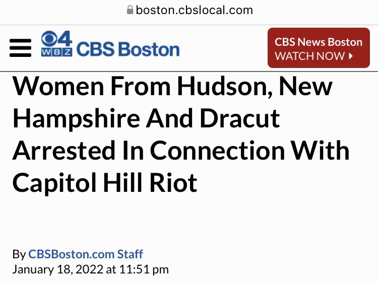 UPDATE: #Insider1986 arrested.

#KirstynNiemela of #Hudson, #NewHampshire.

Links (@gwupoe,@wbz): extremism.gwu.edu/sites/g/files/…, boston.cbslocal.com/2022/01/18/kir…

(Cc:@SeditionHunters,@jan6attack,@jan6evidence,@seditiontrack,@exposingterror1,@OSINTyeti)

#SeditionHunters #SeditionInsiders