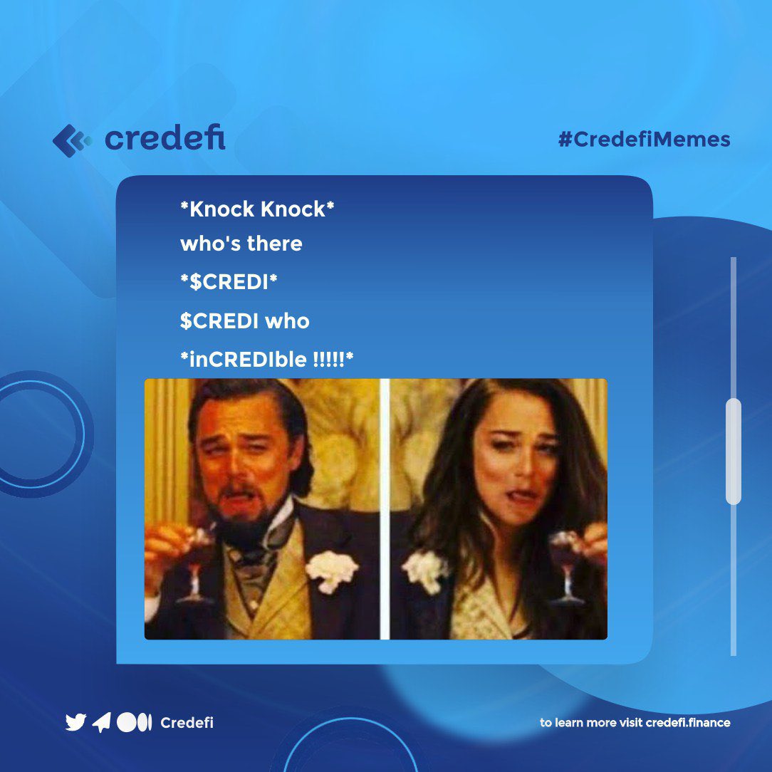 mharia_p's tweet photo. Have you bought some $CREDI today? If you haven’t it’s not late to buy the inCREDIble token😊
#Credefi @defis_eu
#eublockchain
@EUBlockchain
@ecb
#BlockchainforEU https://t.co/sHQvxwGgn9