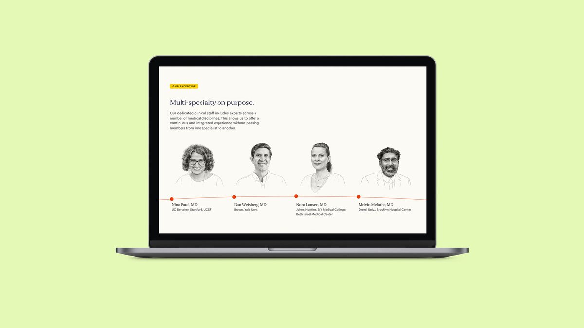 GavinAtDOSE's tweet photo. Do like the 'mature illustrations' involved in this healthcare start up brand identity. No, not that kind. Mind above the gutter please.

Mature as in non-childlike. This brand identity hits a nice tone.

https://t.co/usjt6j0Nw0 https://t.co/Jawx4hsYLr
