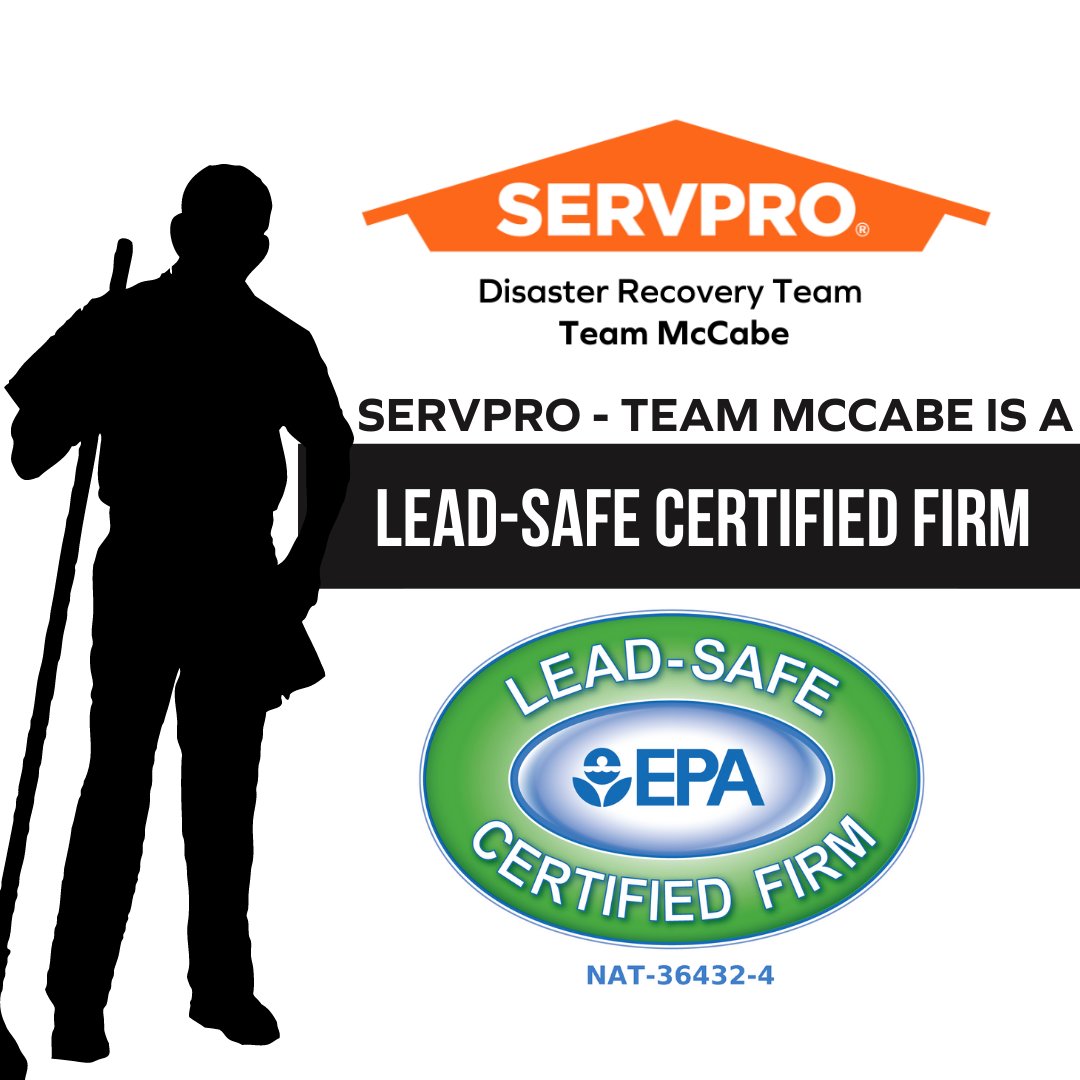SPofUB's tweet photo. Did you know that SERVPRO Team McCabe is a Lead Safe Certified Firm? Choose the team that's qualified, certified, and properly trained for any situation. For all your restoration needs SERVPRO is here to help.
#TeamMcCabe #GreenTeam #TheresAProForThat https://t.co/RY29fLCsBF