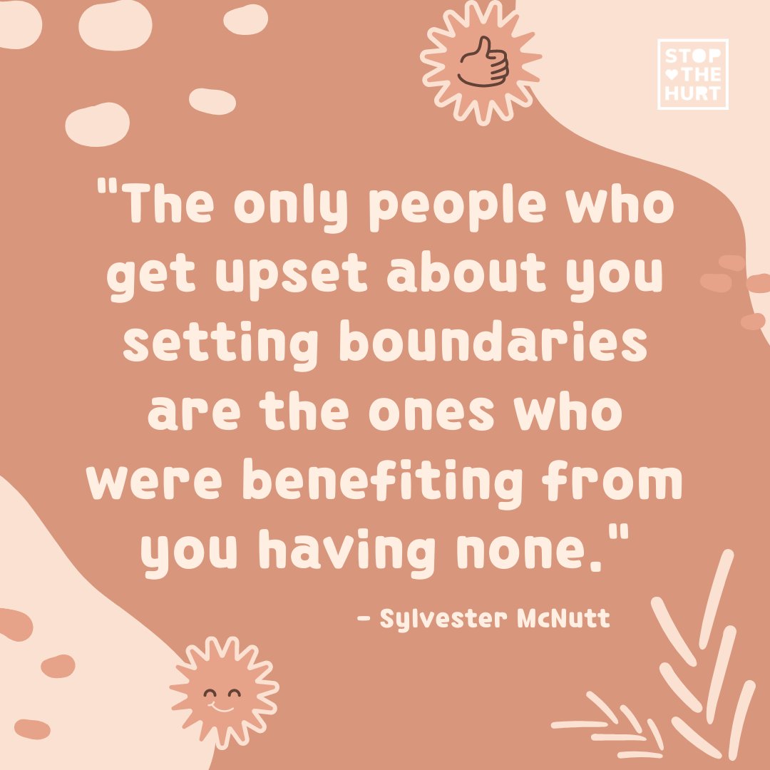 StoptheHurtHCWC's tweet photo. You have the right to boundaries, whether big or small, they are important and deserve to be respected. 💕

#HealthyRelationships #Boundaries #HealthyCommunication #StopTheHurt #RedFlags #GreenFlags #MondayReminder https://t.co/FhctBApa9T