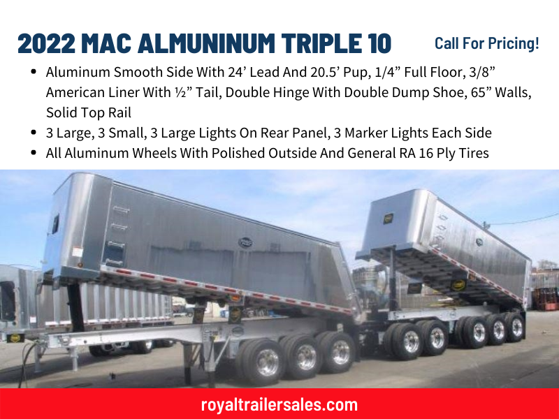 RTT_Sales's tweet photo. Check out this 2022 MAC Aluminum Triple 10! Visit our website for more information on this beauty: https://t.co/xm5cycVbn8 #RoyalTruckAndTrailer #MAC #Trailer #Triple10 #Trucking https://t.co/07Yk0ZaKPq