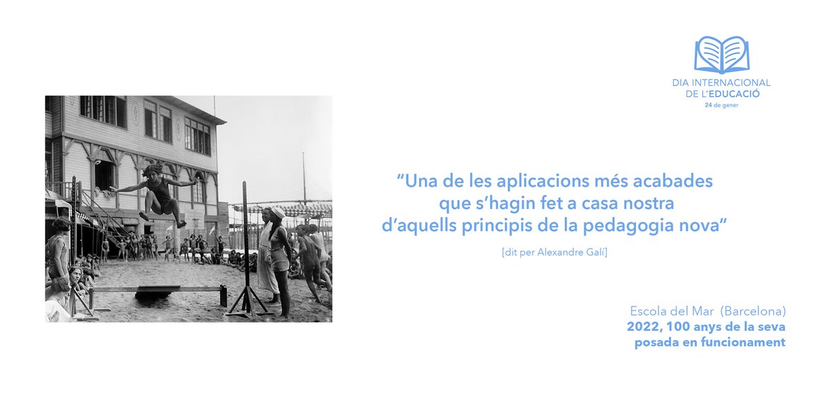 DiaEducacio's tweet photo. Aquest 2022 ha fet 100 de la posada en funcionament de l'Escola del Mar de Barcelona. https://t.co/SUeG3a2XtX