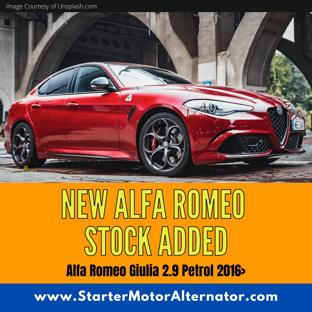 StartAlternator's tweet photo. 🚨NEW ALFA ROMEO STOCK ADDED🚨

Starter Motor: XIX1425
Fits: Alfa Romeo Giulia 2.9 Petrol 2016> 
🛒 Available here: https://t.co/ve2Wfybd4M

🌎 International Shipping

🛠️ All our new and remanufactured parts come with a 2 Year Warranty. 
#alfa #romeo #alfaromeo #startermotor https://t.co/Nheu8uaZdC