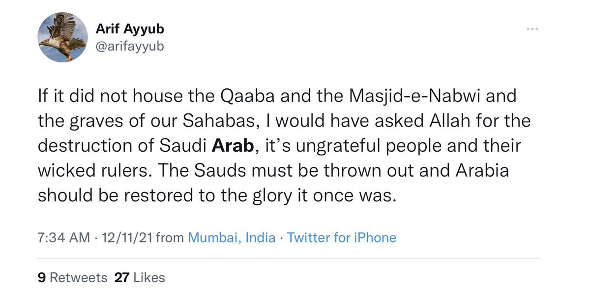Meet Arif Ayyub, brother of Rana &amp; publisher of <a href="/ELLEINDIA/">ELLE India</a>. Might be of note how anti-Semitic he is. Wondering if <a href="/ELLEfrance/">ELLE</a> &amp; <a href="/ELLEmagazine/">ELLE Magazine (US)</a> approve of him asking for Saudi Arabia, MBS, MBZ to be destroyed merely for letting Jews be Jews. Cc <a href="/IsraelinIndia/">Israel in India</a> <a href="/sajwani/"></a>