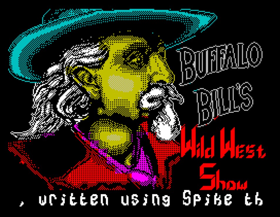 OldSchoolBooks1's tweet photo. Monday's #retrogaming on the #ZXSpectrum #BuffaloBillsWildWestShow from #Tynesoft, yes....it's interesting, lots of things to do , throwing daggers at spinning ladies, getting thrown off horses and shooting bottles, what more could you want?! #wildwest #cowboys https://t.co/sZ8YvZmn05