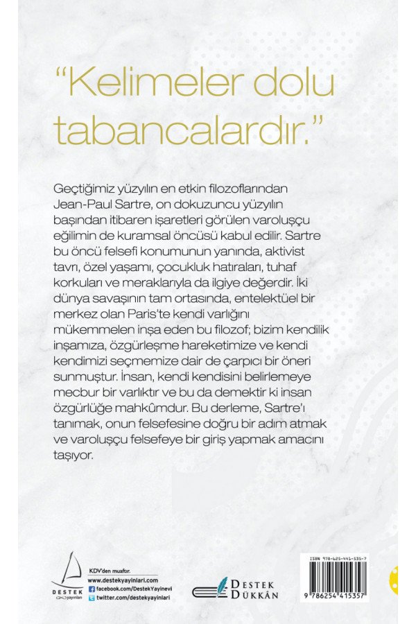 Dergimiz GYY Hamza Celâleddin'in (<a href="/hamzacelalettin/">Hamza Celâleddin O.</a>) beklenen kitabı "J.P. Sartre - İnsan Özgürlüğe Mahkûmdur"  yarından itibaren satışta. Sartre'ı genel hatlarıyla ele alan kitap Destek Yayınlarından (<a href="/destekyayinlari/">Destek Yayınları</a>) çıktı. 
Ön sipariş için: 
destekdukkan.com/magaza/urun/in…