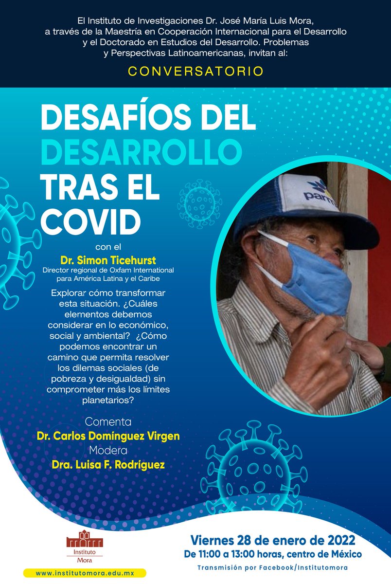 maestriacid's tweet photo. #QueNoSeTePase
Les invitamos al Conversatorio:
"Desafíos del Desarrollo tras el COVID"
📅Viernes 28 de enero 2022
⏰11:00 horas (CDMX)
🔴Live: https://t.co/EdlEylnkaQ
#temaMCID #EstoEsElMora #CooperacionInternacional #Desarrollo https://t.co/yf8DKuRTN1