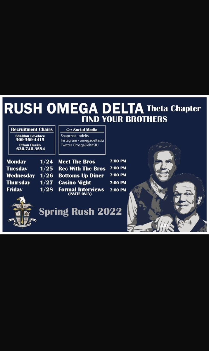 It’s rush week. Contact the #’s on the card for locations. We hope to see you there!