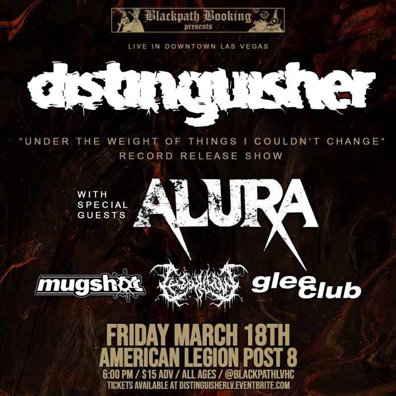 Vegas, it’s time 😈

We’re playing our first all ages show as ALURA to welcome the newest release from our friends in <a href="/Distinguisher_/">Distinguisher</a> 

Tickets go on sale this Friday and can be purchased online. See you soon.